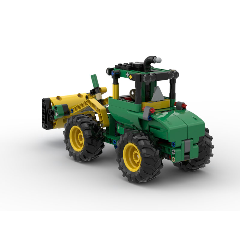 Urban Farming For Kids - MOC-130884 アーバンファーム フロントローダー ブルドーザー ビルディングブロックモデル、316パーツ、MOC クリエイティブな誕生日おもちゃギフト、男の子や子供向け